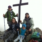 Família Pelfort-Ventura. Pic de l'Àliga (2422 m). Queralbs (Ripollès).